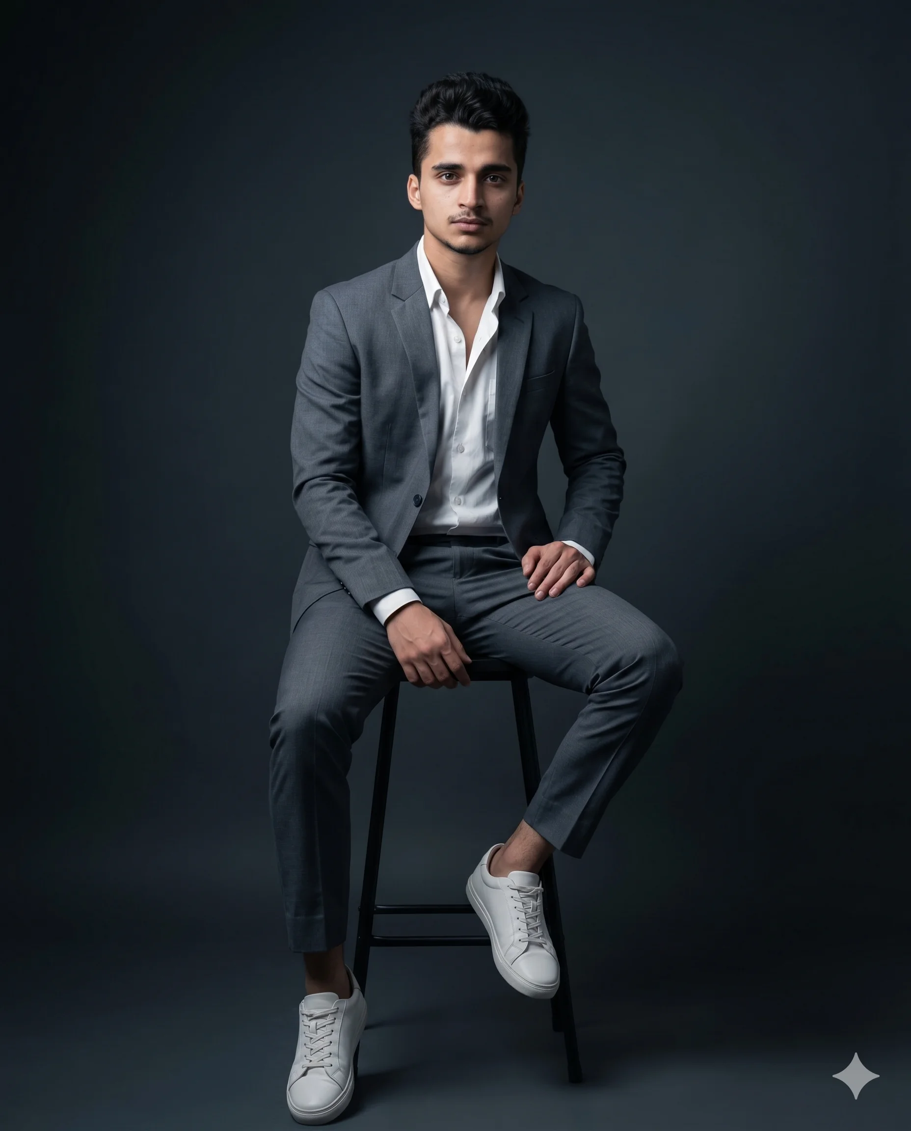 Charcoal Suit Studio Portrait
