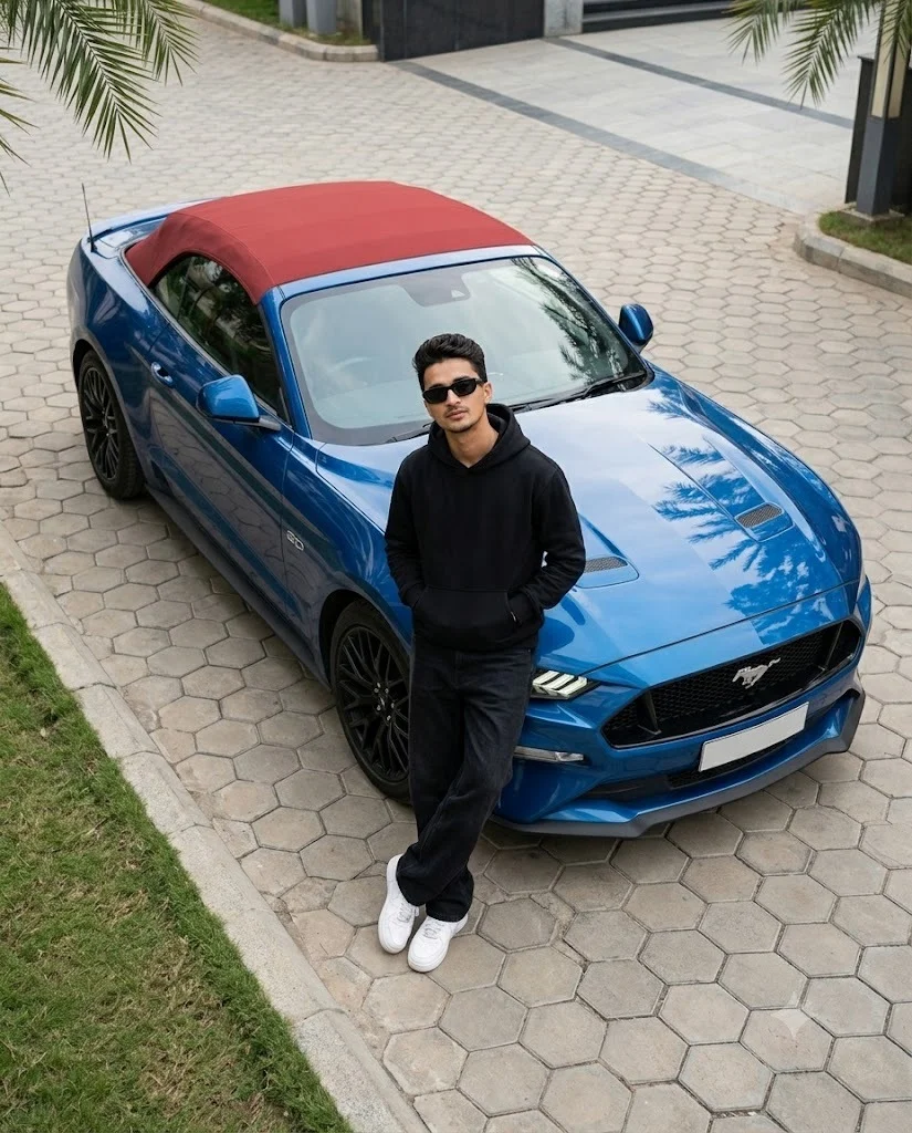 Blue Mustang Lifestyle Gemini AI Prompt | AIBananaPrompts