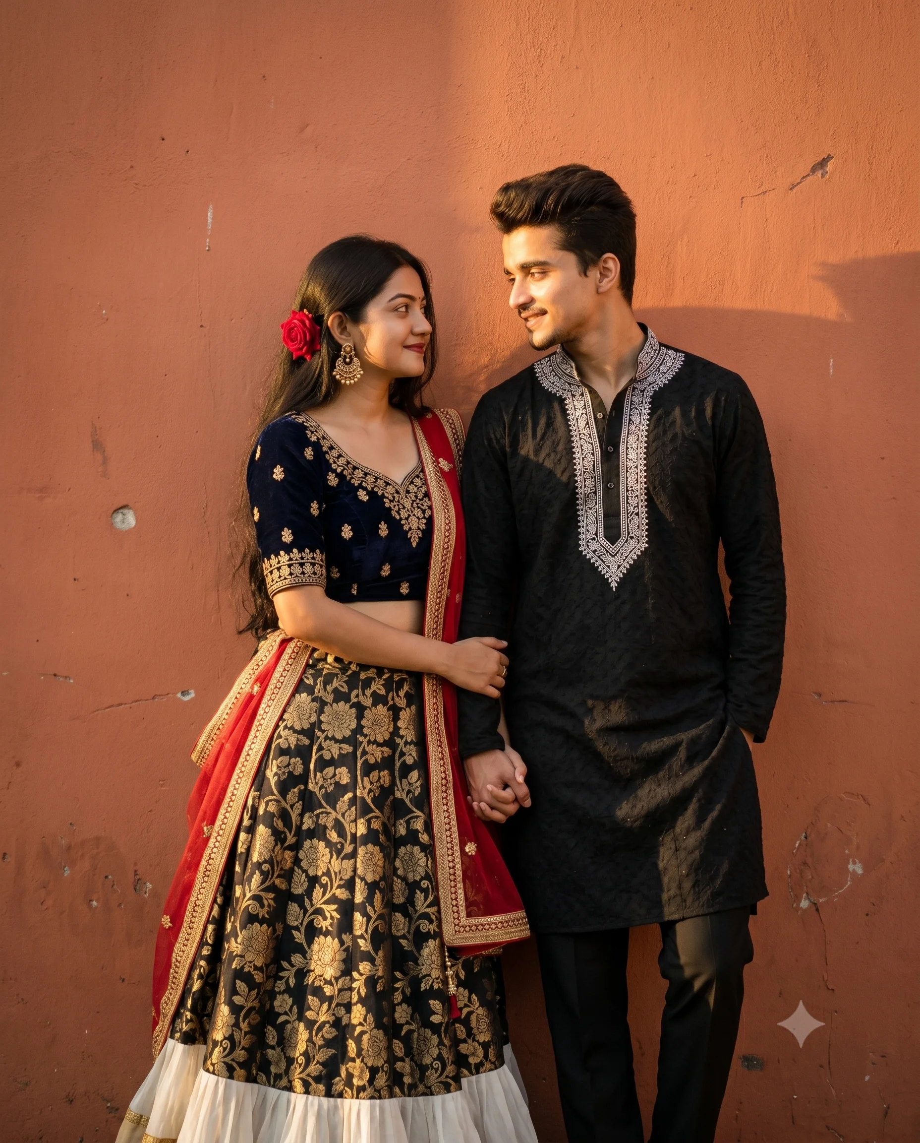 Nostalgic Bollywood Golden Hour Couple Gemini AI Prompt | AIBananaPrompts
