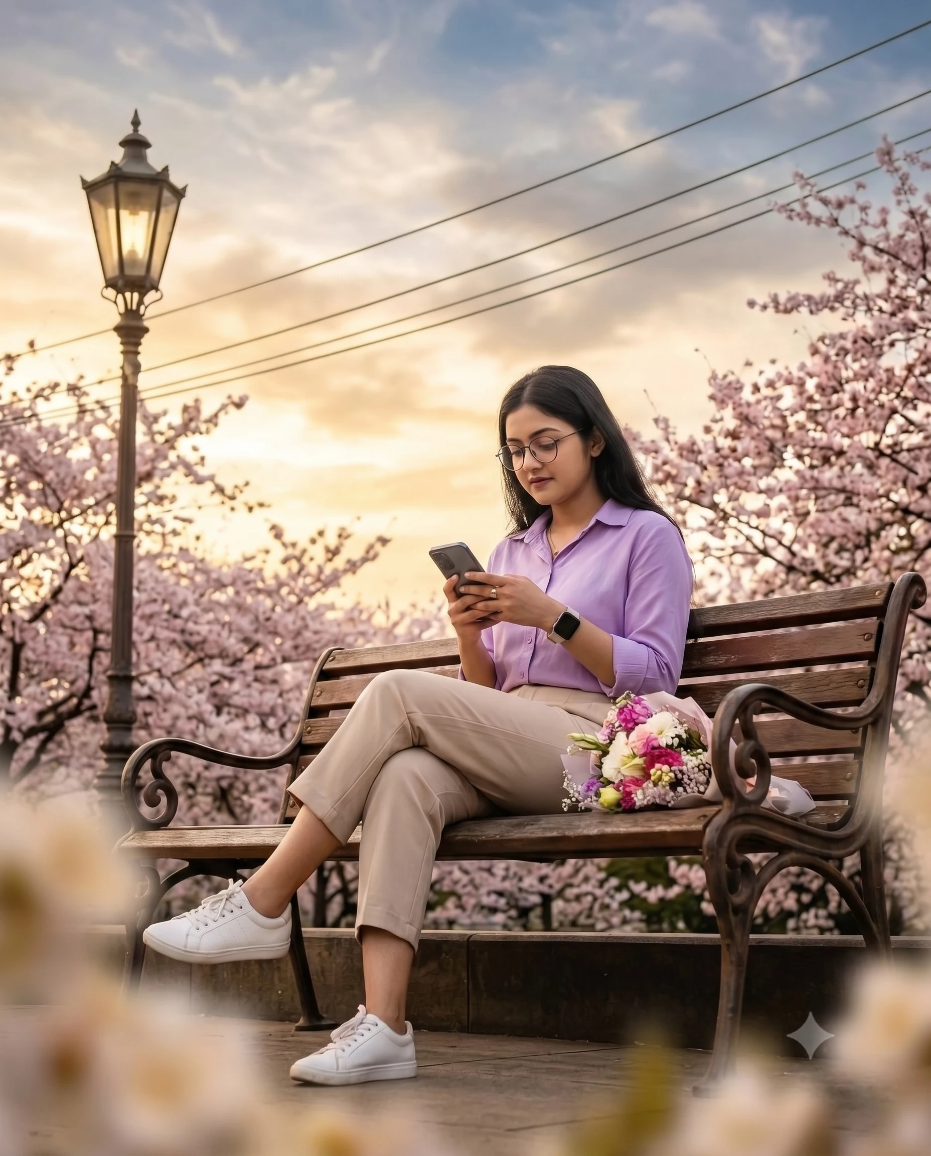 Golden Hour Park Editorial Gemini AI Prompt | AIBananaPrompts